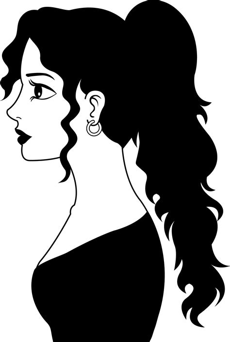 Profile Of A Woman In Black And White Free Clip Art