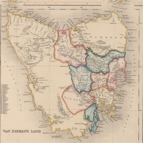 Van Diemens Land 1852 Van Diemens Land Tasmania History