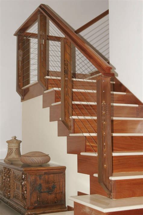 Rustic Wood Stair Railings Light Oak Wood Staircase Handrail And