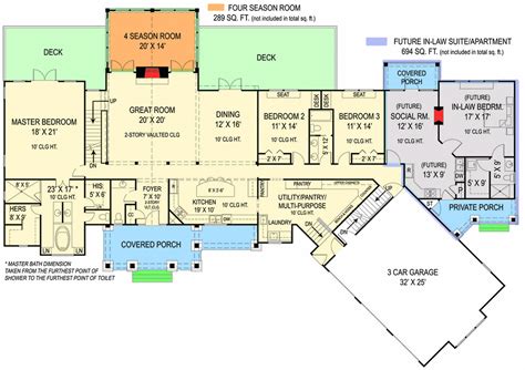 Rustic Ranch With In-law Suite - 12277JL floor plan - Main ...