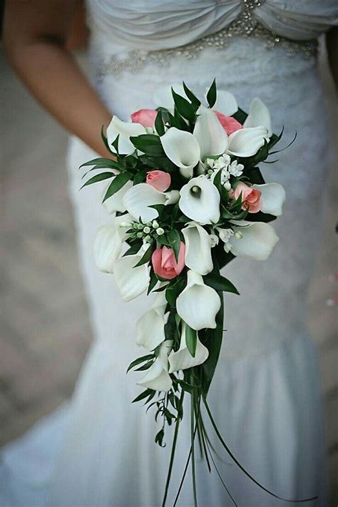 Look for colors that reflect your theme and season. Elegant & Petite Cascade Bridal Bouquet Comprised Of ...