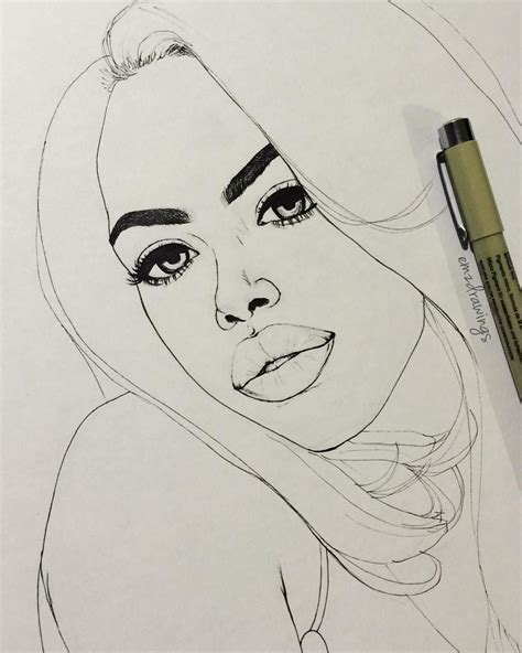 Workinprogress Of Aaliyah 🖊 Art Drawing Aaliyah Wip Outline