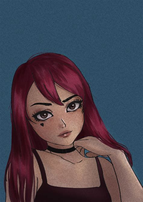 Artstation Redhead Anime Girl