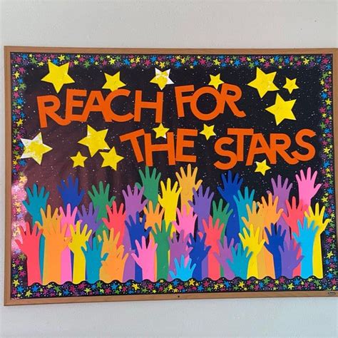 Teachers School Bulletin Board Cutouts Diy Kit Reach For The Stars Back