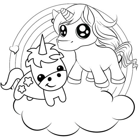Kawaii Cute Baby Unicorn Coloring Pages Retycenters