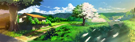 Nature Anime Scenery Background Wallpaper Landscape Wallpaper Anime