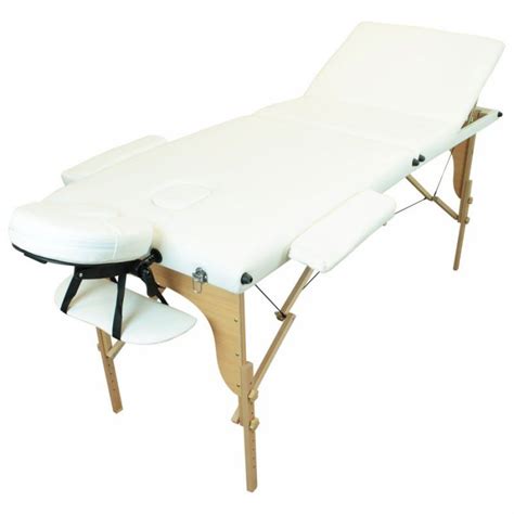 Table De Massage Bois 3 Zones Blanc