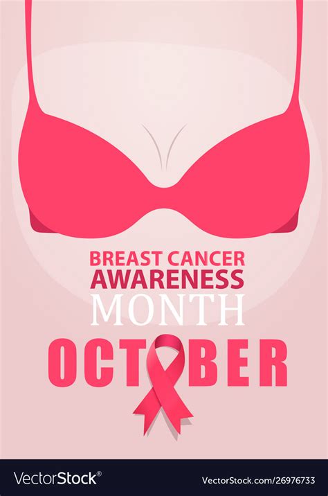 Breast Cancer Awareness Month Poster Design Vector Image