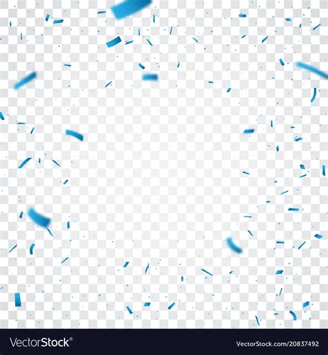 Blue Confetti Background Isolated On Transparent Vector Image