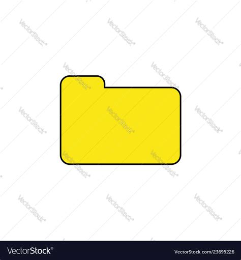 Flat Design Style Of Closed Folder Icon On White Vector Image