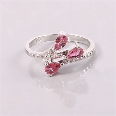 Natural Pink Tourmaline Ring925 Sterling Silver Ring Etsy UK