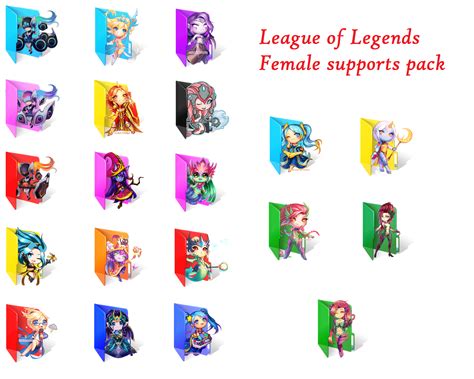 League Of Legends Female Supports Folder Icons By Naytii On Deviantart