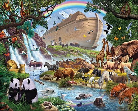 These masterpieces 34 x 23.5 1000pc ez grip puzzles features art poulin. Noah's Ark, 1000 Pieces, Vermont Christmas Company ...