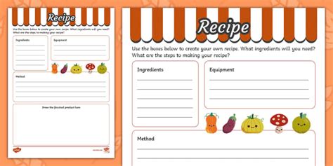 Autumn Market Themed Recipe Writing Worksheet Teacher Made