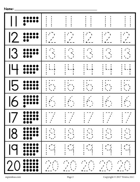 Printable Numbers To Trace