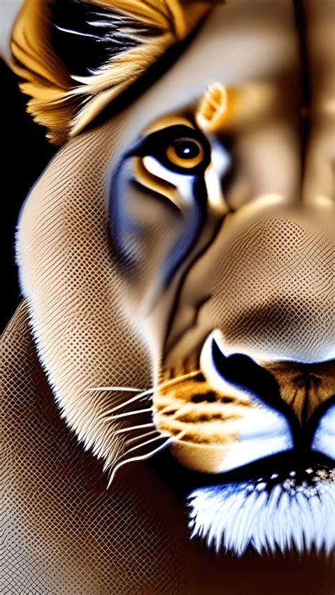 Hyper Realistic Lioness Painting With Intricate Detail · Creative Fabrica