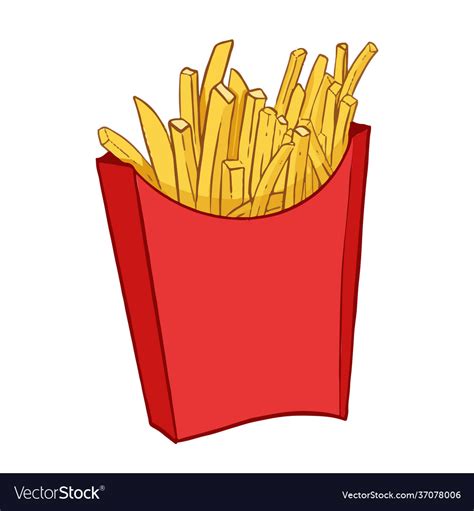 French Fries Cartoon Style Isolated Royalty Free Vector