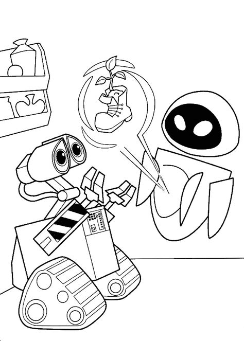 Wall E And Flying Eve Coloring Pages Wall E Coloring Pages Coloring