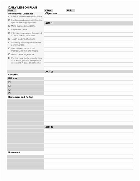 Daily Lesson Plan Template Word Letter Example Template