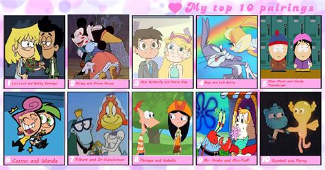 My Top 10 Favorite Couples By Mcctoonsfan1999 On Deviantart