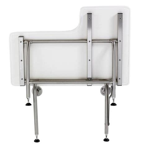 Mustee White Stainless Steel Wall Mount Shower Seat Ada Compliant In