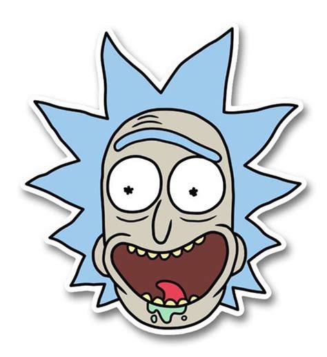 Rick And Morty Happy Rick Head Sticker Custom Decals And Vinyls Pro