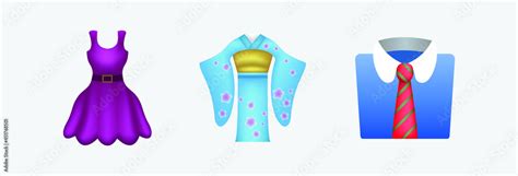 Clothes Icons Emoji Set Cartoon Set Of Clothes Icons Isolated On White