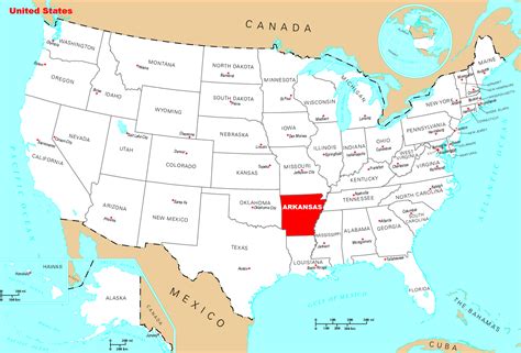 Detailed Location Map Of Arkansas State Arkansas State
