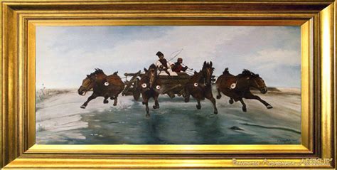 Płótno jest naciągnięte na blejtram, a boki są zamalowane. Chełmoński Józef - Czwórka - Pracownia artystyczna "ARTKUR"