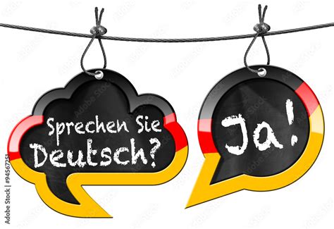 Sprechen Sie Deutsch Speech Bubbles Two Speech Bubbles With German