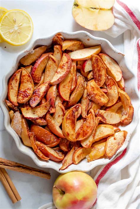 Healthy Baked Apple Slices With Cinnamon Vegan Ready In 30 Minutes