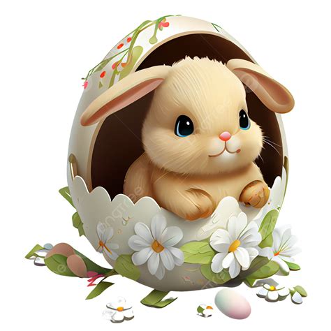 Cute Spring Easter Bunny In A Egg Easter Easter Bunny Easter Egg Png