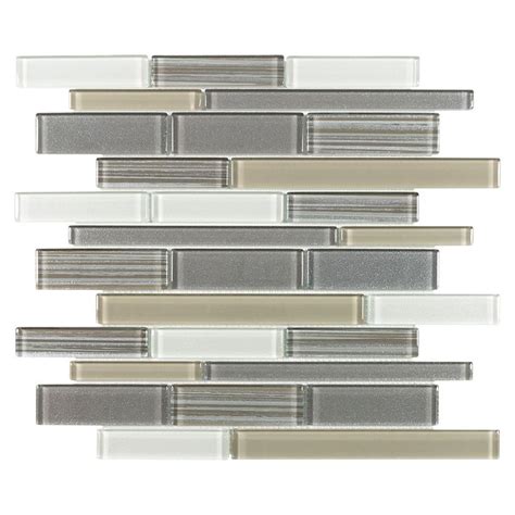 Elida Ceramica Sahara Glow Beige 12 In X 14 In Glossy Glass Linear Patterned Wall Tile