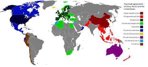 Free Trade Agreements Of China The Eu And The Maps On The Web