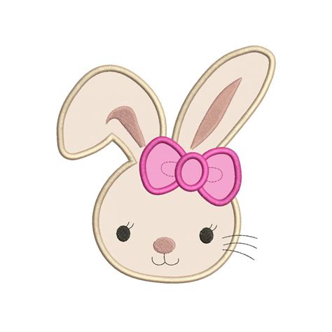 Bunny Girl Applique Design - Bunny Head Applique