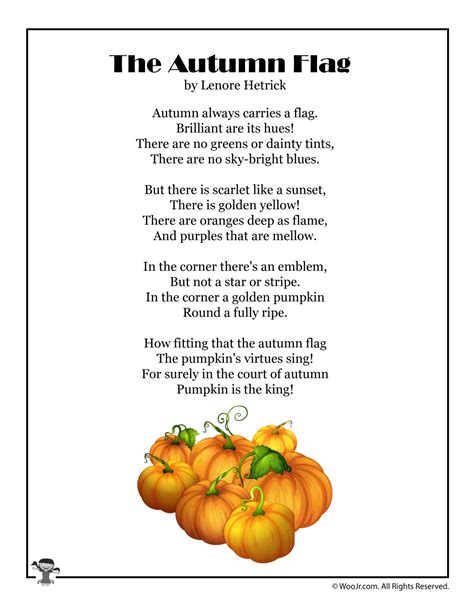 The Autumn Flag Poem For Kids Woo Jr Kids Activities Childrens