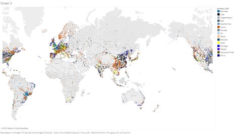 Distribution Of Power Plants Across The Globe Visual Design Visguides