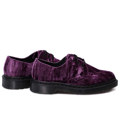 Dr Martens Womens 1461 Purple Crushed Velvet Shoes Womens Size 3 8