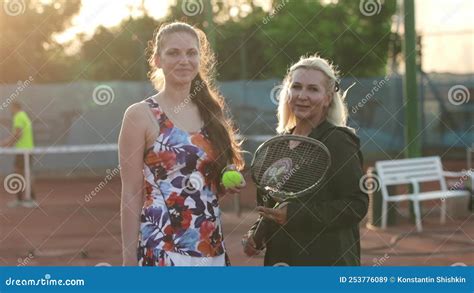 Turkey Antalya Woman And Her Tennis Coach Looks In The