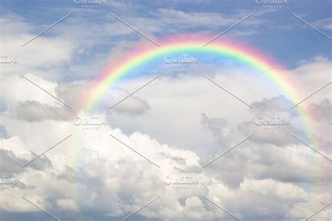 Rainbow In Blue Sky After The Rain High Quality Nature Stock Photos