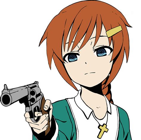 Transparent Anime Girl With Gun