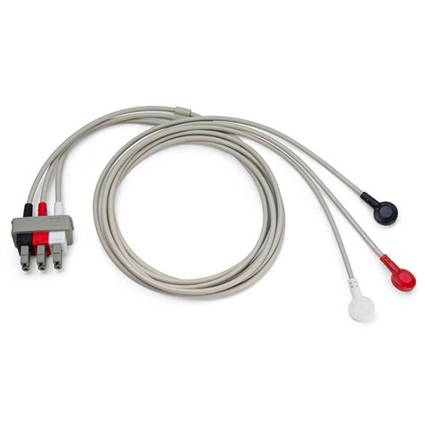 cable ecg 3 lead snap for philips heartstart mrx