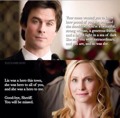 An enormous, scary leap over a scorching pit of lava. Damon's speech at Liz's funeral. | Vampire diaries seasons ...