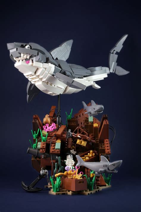 Sharks Treasure 1 Lego Pictures Lego Sculptures Lego Dragon