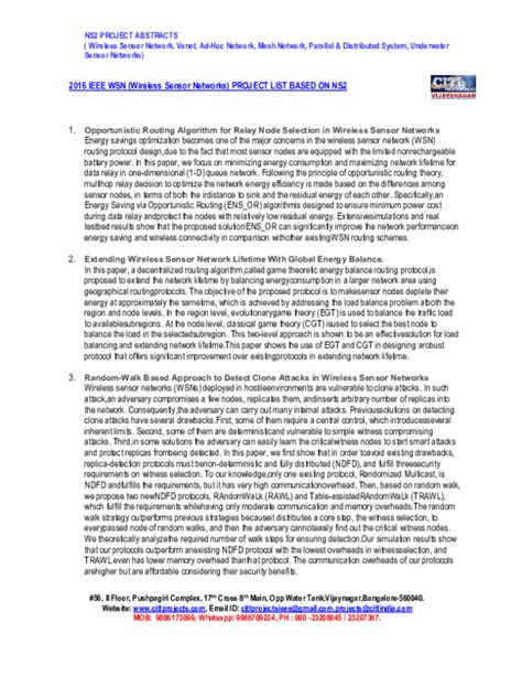 (PDF) NS2 PROJECT ABSTRACTS ( Wireless Sensor Network, Vanet, Ad-Hoc Network, Mesh Network ...