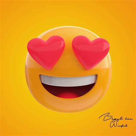 Emoji Smiling Face With Heart Eyes 3d Asset Cgtrader