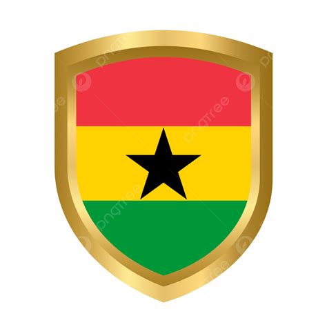Gambar Perisai Emas Bendera Ghana Ghana Bendera Ghana Perisai Emas