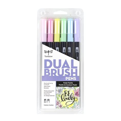 Tombow Dual Brush Pens Dual Tip Art Markers Pastel 6 Pack Walmart