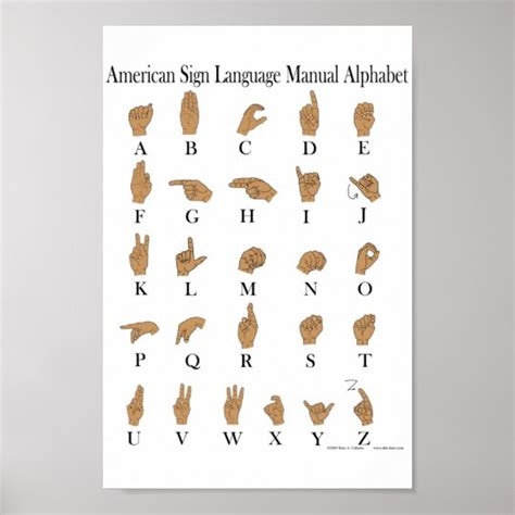 American Sign Language Asl Alphabet Poster