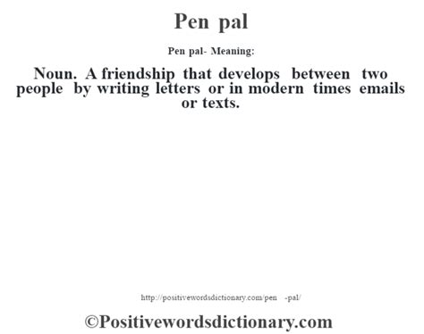 Pen Pal Definition Pen Pal Meaning Positive Words